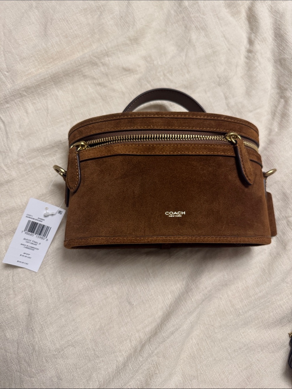 Coach Brown Suede trail Top-Handle Crossbody